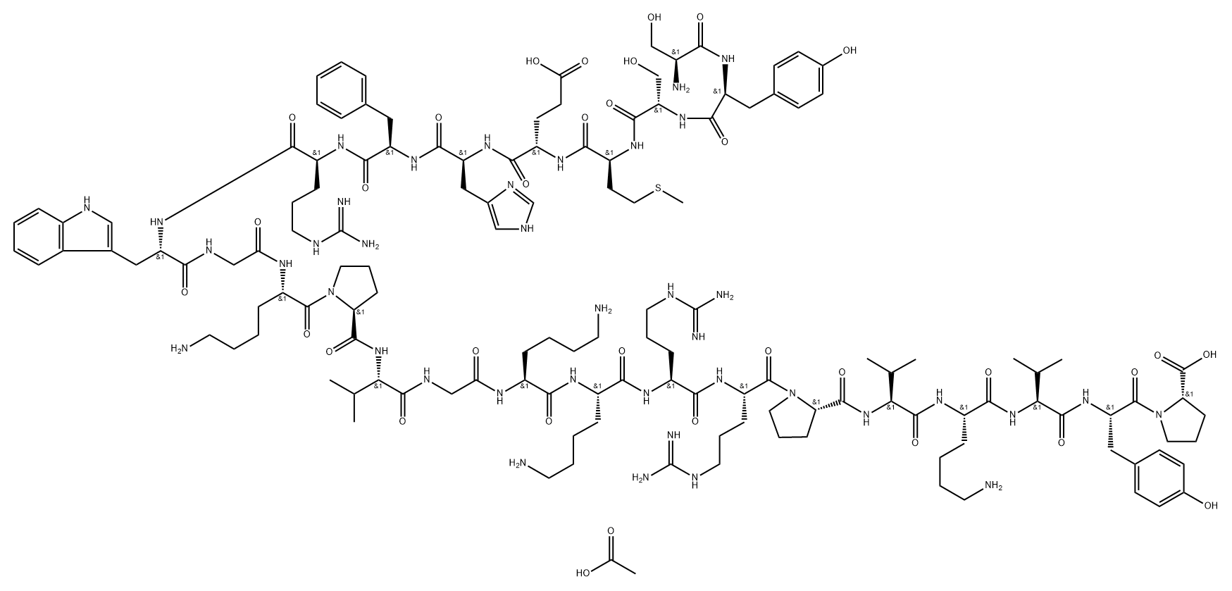 α1-24-Corticotropin, 7-(D-phenylalanine)-, acetate (salt) (8CI) Structure