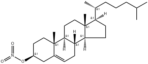 Nitric acid cholest-5-en-3β-yl ester Struktur