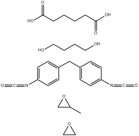 Hexanedioic acid, polymer with 1,4-butanediol, 1,1'-methylenebis[4-isocyanatobenzene], methyloxirane and oxirane Structure