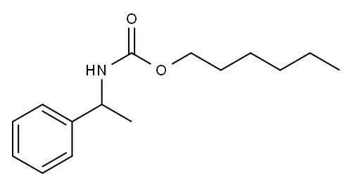 N-(α-メチルベンジル)カルバミン酸ヘキシル 化学構造式