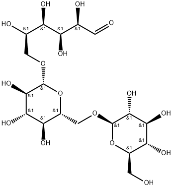 6-O-(6-O-β-D-Glucopyranosyl-β-D-glucopyranosyl)-D-glucose Struktur