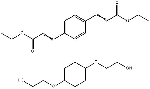 2-Propenoic acid, 3,3'-(1,4-phenylene)bis-, diethyl ester, polymer with 2,2'-[1,4-cyclohexanediylbis(oxy)]bis[ethanol] 结构式