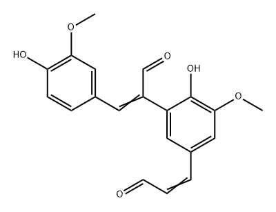 α-[2-Hydroxy-3-methoxy-5-(2-formylvinyl)phenyl]-3-methoxy-4-hydroxybenzeneacrylaldehyde 结构式