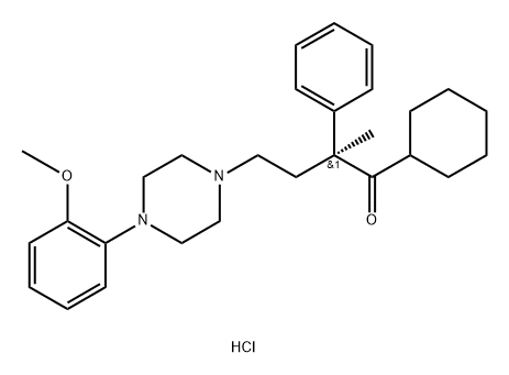 (2S)-1-cyclohexyl-4-[4-(2-methoxyphenyl)piperazin-1-yl]-2-methyl-2-phenylbutan-1-one,hydrochloride Structure