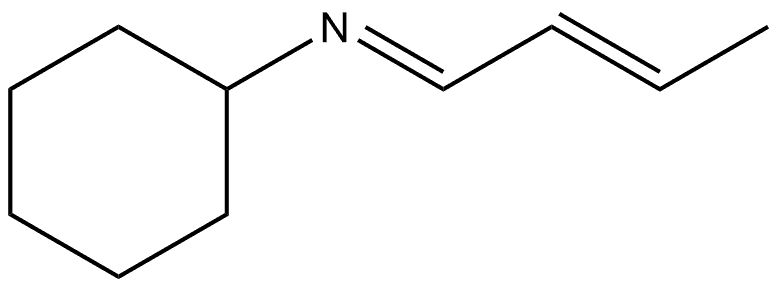 Cyclohexanamine, N-(2E)-2-buten-1-ylidene-, [N(E)]- Structure