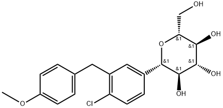 D-Glucitol, 1,5-anhydro-1-C-[4-chloro-3-[(4-methoxyphenyl)methyl]phenyl]-, (1S)- Structure