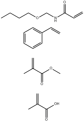 2-Propenoic acid, 2-methyl-, polymer with N-(butoxymethyl)-2-propenamide, ethenylbenzene and methyl 2-methyl-2-propenoate Structure