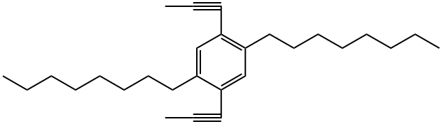 ポリ(2,5-ジオクチルフェニレン-1,4-エチニレン) 化学構造式