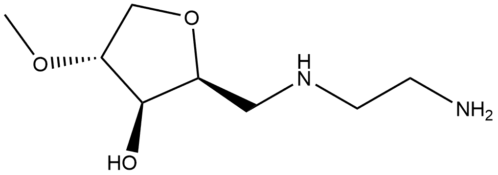 Xylitol, 5-[(2-aminoethyl)amino]-1,4-anhydro-5-deoxy-2-O-methyl-, DL- (8CI) 结构式