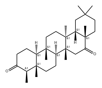 (-)-D:A-Friedooleanane-3,16-dione Structure