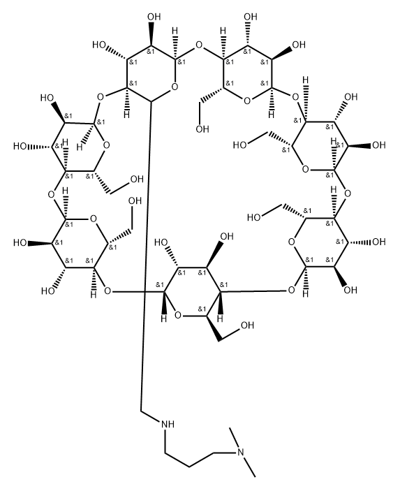 6A-deoxy-6A-[[3-(diMethylaMino)propyl]aMino]-beta-Cyclodextrin 结构式