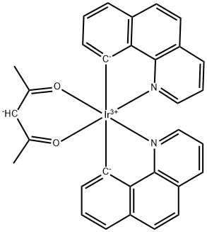 Bis(2-benzo[h]quinoline-C2,N')(acetylacetonato)iridium(III) Structure