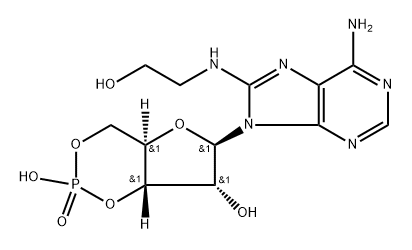 8-hydroxyethylaminoadenosine 3',5'-monophosphate Structure