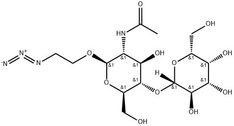 2-叠氮基乙基2-乙酰氨基-2-脱氧-4-O-(Β-D-吡喃半乳糖基)-Β-D-吡喃葡萄糖苷 结构式