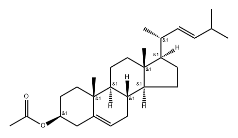 (22E)-26,27-ジノルエルゴスタ-5,22-ジエン-3β-オールアセタート 化学構造式