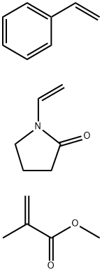2-甲基-2-丙烯酸甲酯与乙烯基苯和1-乙烯基-2-吡咯烷酮的聚合物 结构式
