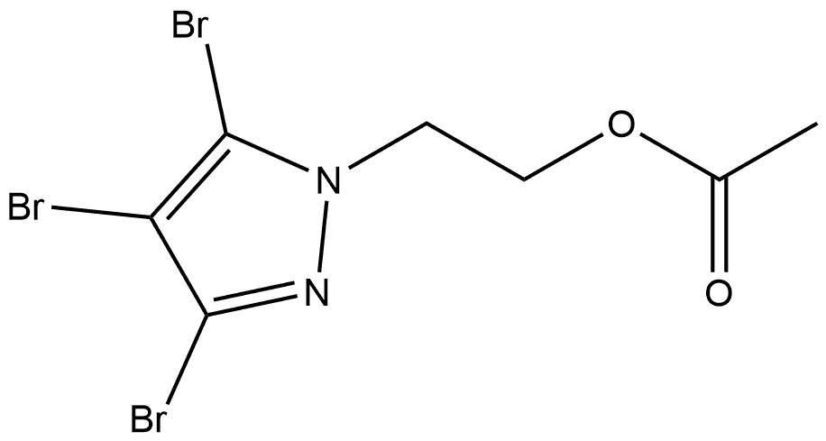 1-acetoxy-2-(3,4,5-tribromo-pyrazol-1-yl)-ethane, 3,4,5-tribromopyrazole-1-ethanol acetate (ester) 结构式
