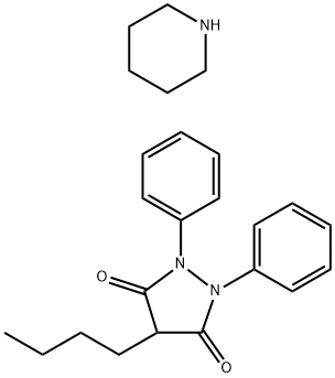 3,5-Pyrazolidinedione, 4-butyl-1,2-diphenyl-, compd. with piperidine (1:1) Structure