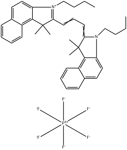 3-丁基-2-[3-(3-丁基-1,3-二氫-1,1-二甲基-2H-苯並[E]吲哚-2-亞基)-1-丙烯-1-基]-1,1-二甲基-1H-苯並[E]吲哚六氟磷酸鹽 结构式