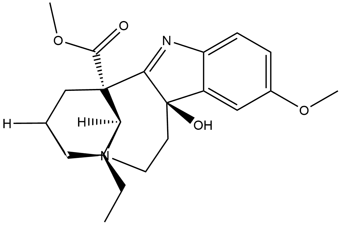 9α-Hydroxy-9-hydro-16-dehydro-12-methoxyibogamine-18-carboxylic acid methyl ester,3464-63-9,结构式