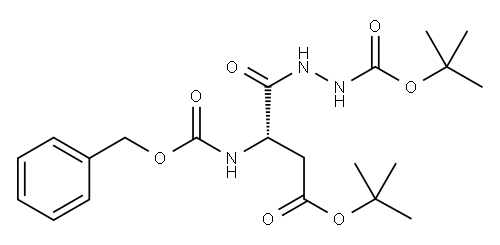 3-(tert-ブトキシカルボニル)-N-[(ベンジルオキシ)カルボニル]-L-アラニン[2-[(1,1-ジメチルエトキシ)カルボニル]ヒドラジド] 化学構造式