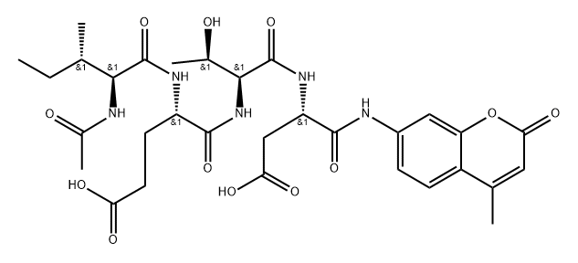 Ac-Ile-Glu-Thr-Asp-AMC, 348079-17-4, 结构式