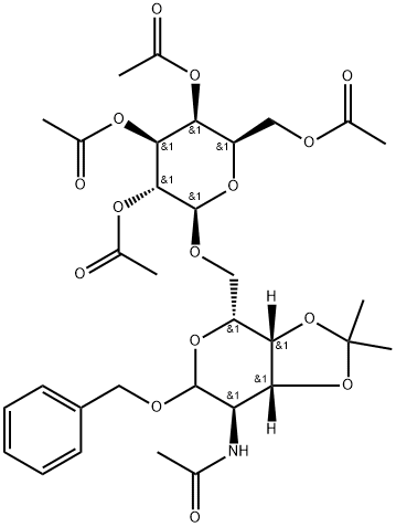 2-(Acetylamino)-2-deoxy-3,4-O-isopropylidene-6-O-(2,3,4,6-tetra-O-acetyl-β-D-galactopyranosyl)-D-galactopyranoside Benzyl Ether Structure