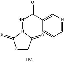 N-(4-oxo-2-sulfanylidene-1,3-thiazolidin-3-yl)pyridine-3-carboxamide hydrochloride Structure