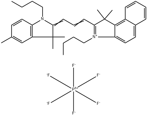 3-Butyl-2-[3-(1-butyl-1,3-dihydro-3,3,5-trimethyl-2H-indol-2-ylidene)-1-propen-1-yl]-1,1-dimethyl-1H-benz[e]indolium hexafluorophosphate(1-) (1:1) Structure