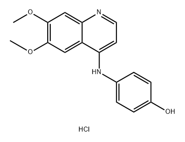 4-((6,7-dimethoxyquinolin-4-yl)amino)phenol hydrochloride Struktur