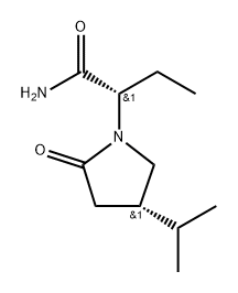 1-Pyrrolidineacetamide, α-ethyl-4-(1-methylethyl)-2-oxo-, (αS,4S)- Structure