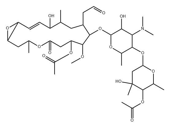 Leucomycin V, 12,13-epoxy-12,13-dihydro-, 3,4B-diacetate, (12S,13S)- Struktur