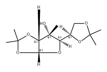 (3AR,5R,6R,6AR)-5-((R)-2,2-二甲基-1,3-二氧戊环-4-基)-2,2,6-三甲基四氢呋喃[2,3-D][1,3]二氧戊醇-6-醇, 35784-67-9, 结构式