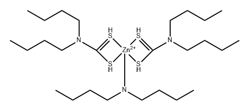(dibutylamine)bis(dibutyldithiocarbamato-S,S')zinc Struktur