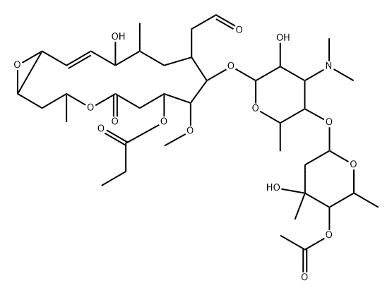 Leucomycin V, 12,13-epoxy-12,13-dihydro-, 4B-acetate 3-propanoate, (12S,13S)- (9CI) Struktur