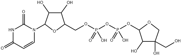 Uridine 5'-(trihydrogen diphosphate), P'-D-apio-α-D-furanosyl ester Structure