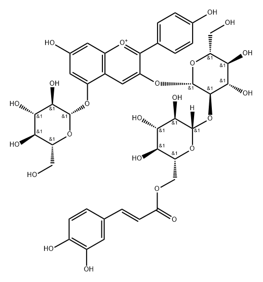 Pelargonidin 3-O-[6''-O-(E)Caffeoyl Sophoroside]-5-glucoside Struktur