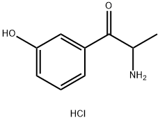 1-Propanone, 2-amino-1-(3-hydroxyphenyl)-, hydrochloride (1:1), 361382-03-8, 结构式