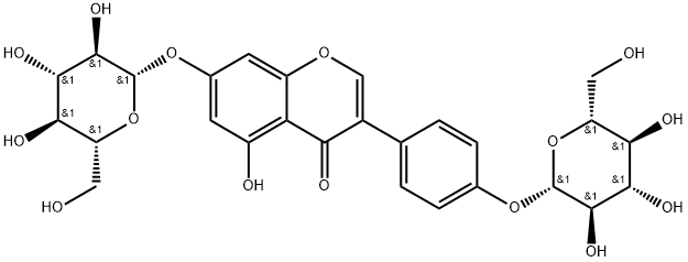 染料木素-7,4'-二-O-Β-D-葡萄糖苷 结构式