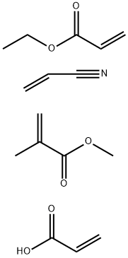 2-甲基丙烯酸甲酯、丙烯酸乙酯、丙烯腈和丙烯酸的聚合物 结构式