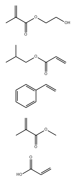 2-甲基-2-丙烯酸-2-羟基乙酯与乙烯基苯、2-甲基-2-丙烯酸甲酯、2-丙烯酸-2-甲基丙酯和2-丙烯酸的聚合物 结构式