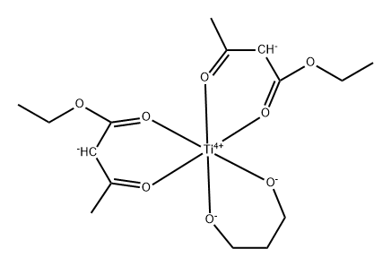 bis(ethyl acetoacetato-O1',O3)[propane-1,3-diolato(2-)-O,O']titanium Structure