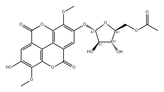 3,8-Di-O-methylellagic acid 2-O-(5'-O-acetyl)arabinofuranoside 结构式