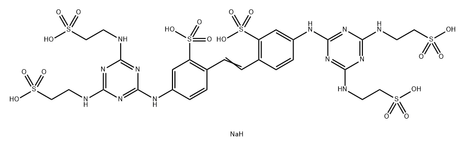 Benzencnessulfonic acid, 2,2'-(1,2-ethenediyl)bis[5-[4,6-bis[(2-sulfoethyl)amino]-1,3,5-triazin-2-yl]amino]-, hexasodium salt Structure