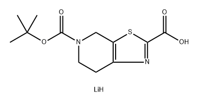 5-(叔丁氧羰基)-4,5,6,7-四氢噻唑并[5,4-C]吡啶-2-羧酸锂 结构式
