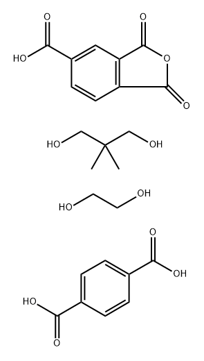 1,4-Benzenedicarboyxlic acid, polymer with 1,3-dihydro-1,3-dioxo-5-isobenzofurancarboxylic acid, 2,2-dimethyl-1,3-propanediol and 1,2-ethanediol 化学構造式