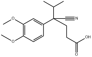 Benzenebutanoic acid, γ-cyano-3,4-dimethoxy-γ-(1-methylethyl)- Struktur