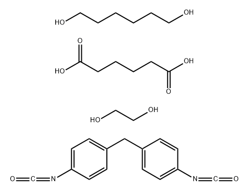 己二酸与1,2-乙二醇、1,6-己二醇和1,1'-亚甲基双[4-异氰酸基苯]的聚合物 结构式