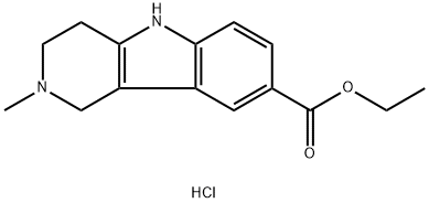 1H-Pyrido[4,3-b]indole-8-carboxylic acid, 2,3,4,5-tetrahydro-2-methyl-, ethyl ester, hydrochloride (1:1) Structure