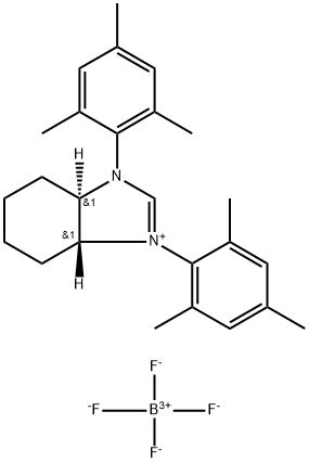 (3AR,7AR)-1,3-二(均三甲苯基)-3A,4,5,6,7,7A-六氢-1H-苯并[D]咪唑-3-鎓 四氟硼酸盐, 372517-05-0, 结构式